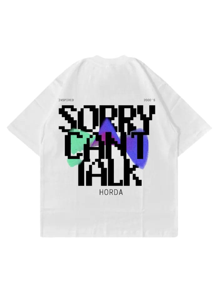 T-shirt bianca No Talk | Boxy Fit 200g Made in Italy – Horda