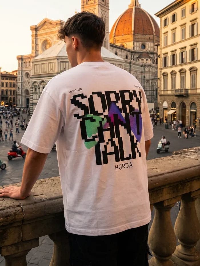 T-shirt bianca No Talk | Boxy Fit 200g Made in Italy – Horda - 2