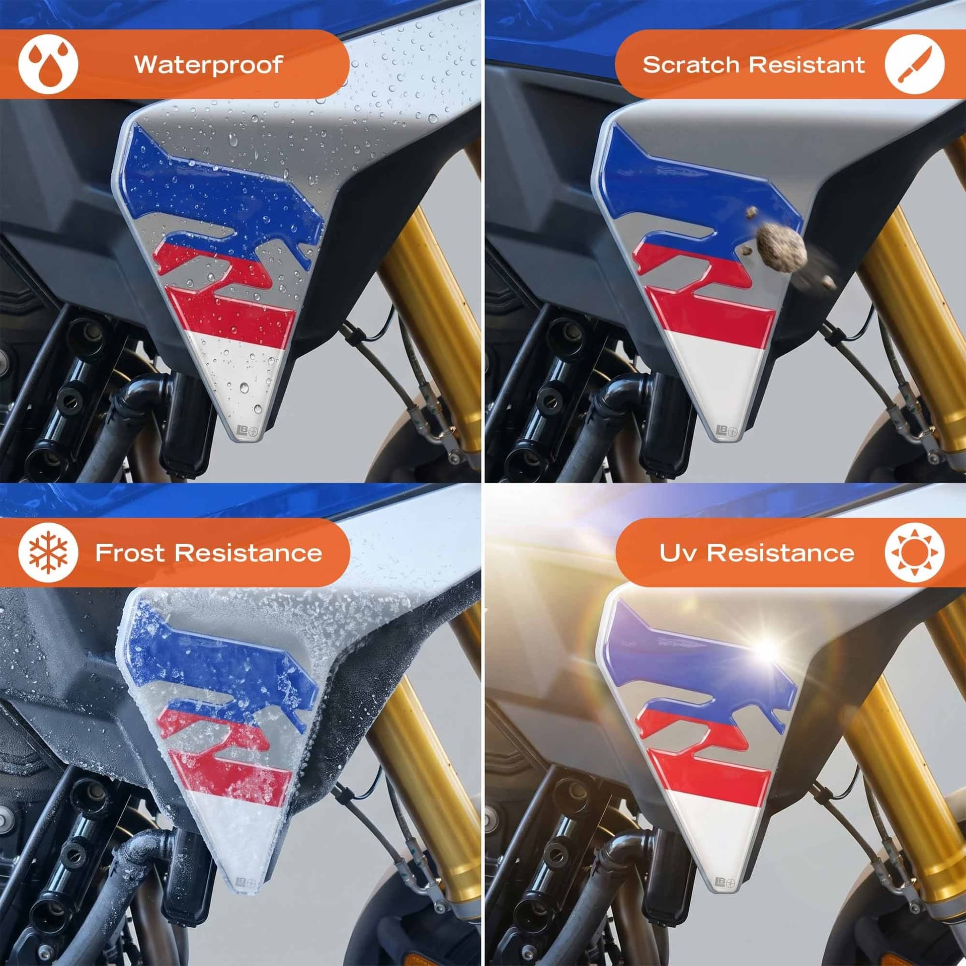 Adesivi 3D Deflettori pance moto compatibile con Bmw F 450 GS 2026 - 4