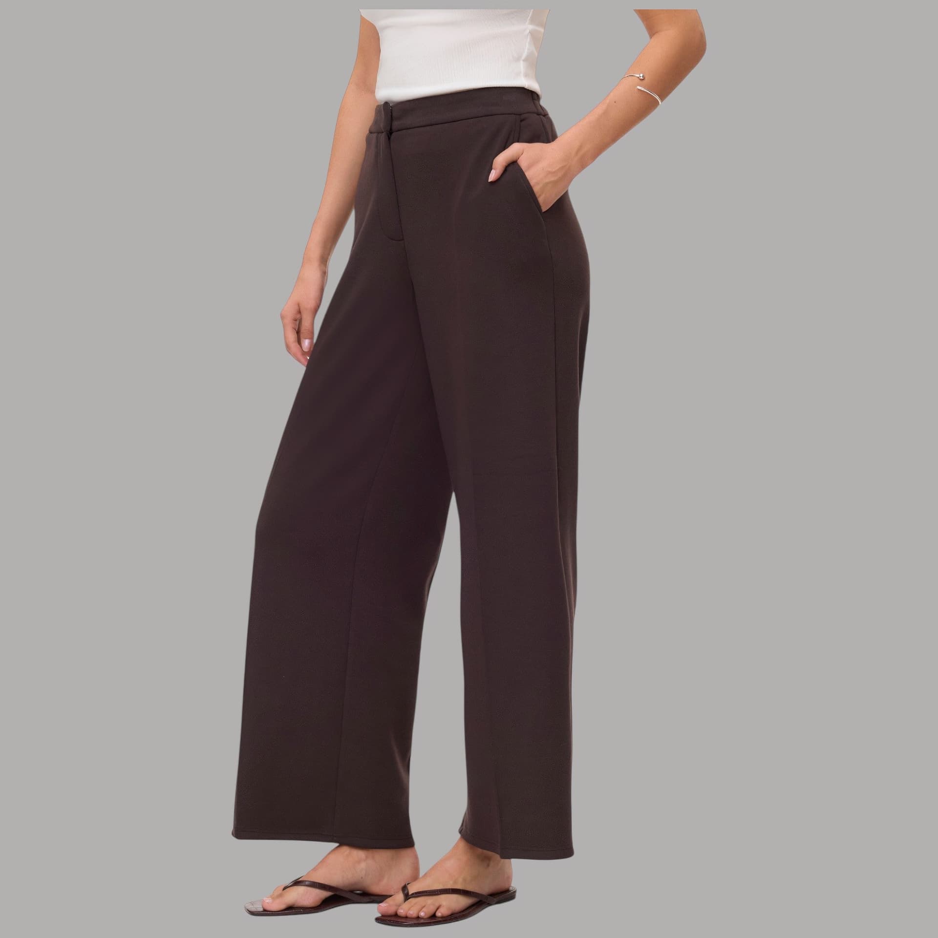 Pantaloni Vero Moda Bellis wide leg vita media con tasche frontali - 10