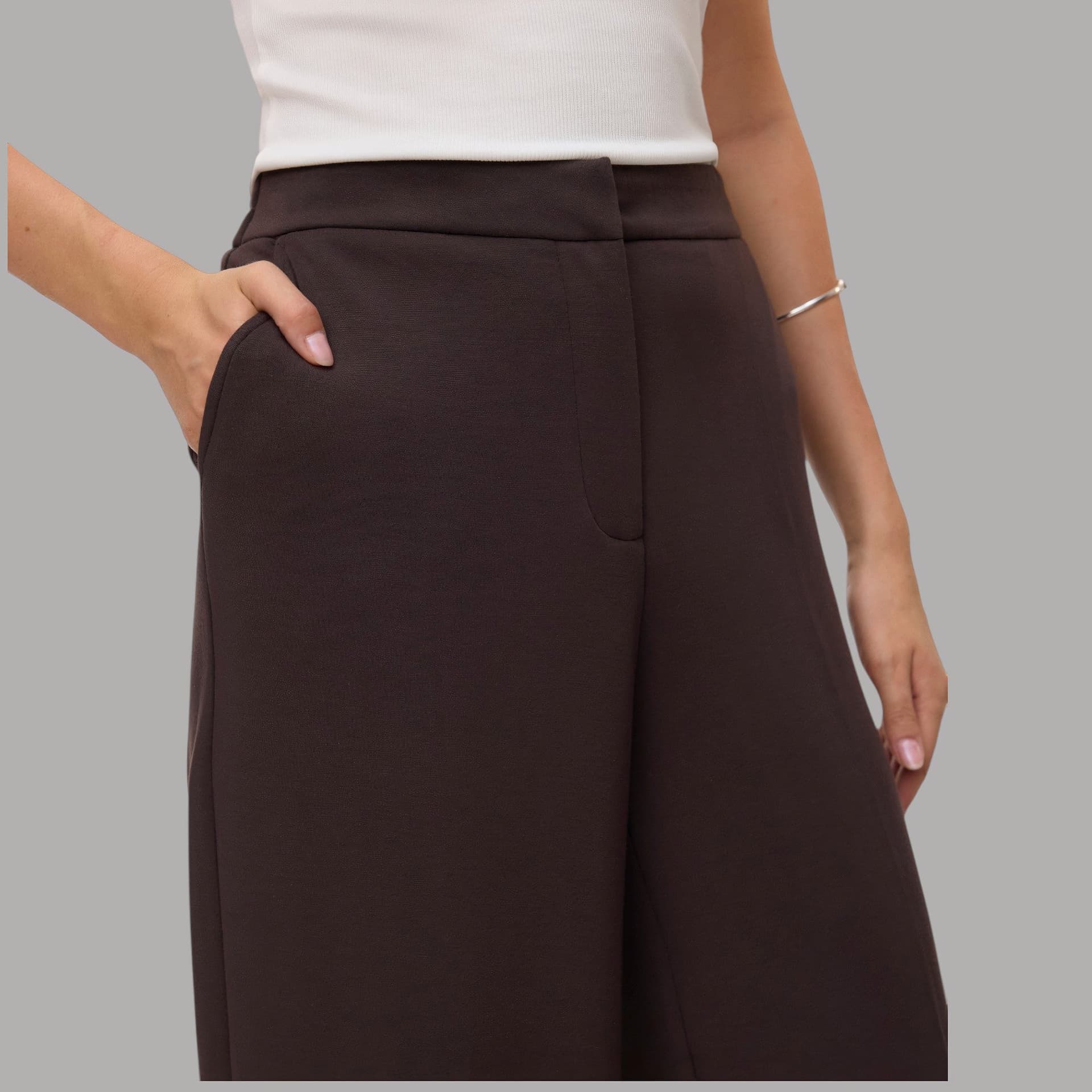 Pantaloni Vero Moda Bellis wide leg vita media con tasche frontali - 2