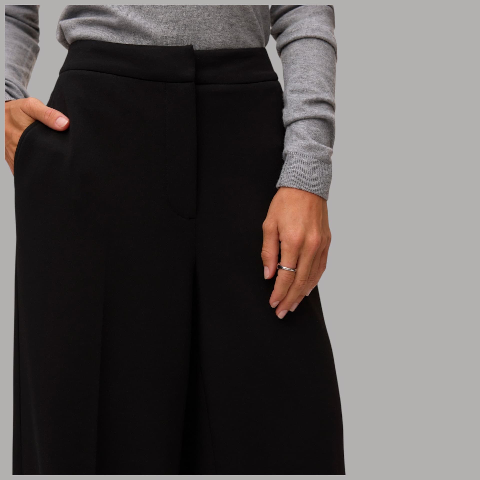 Pantaloni Vero Moda Bellis wide leg vita media con tasche frontali - 6