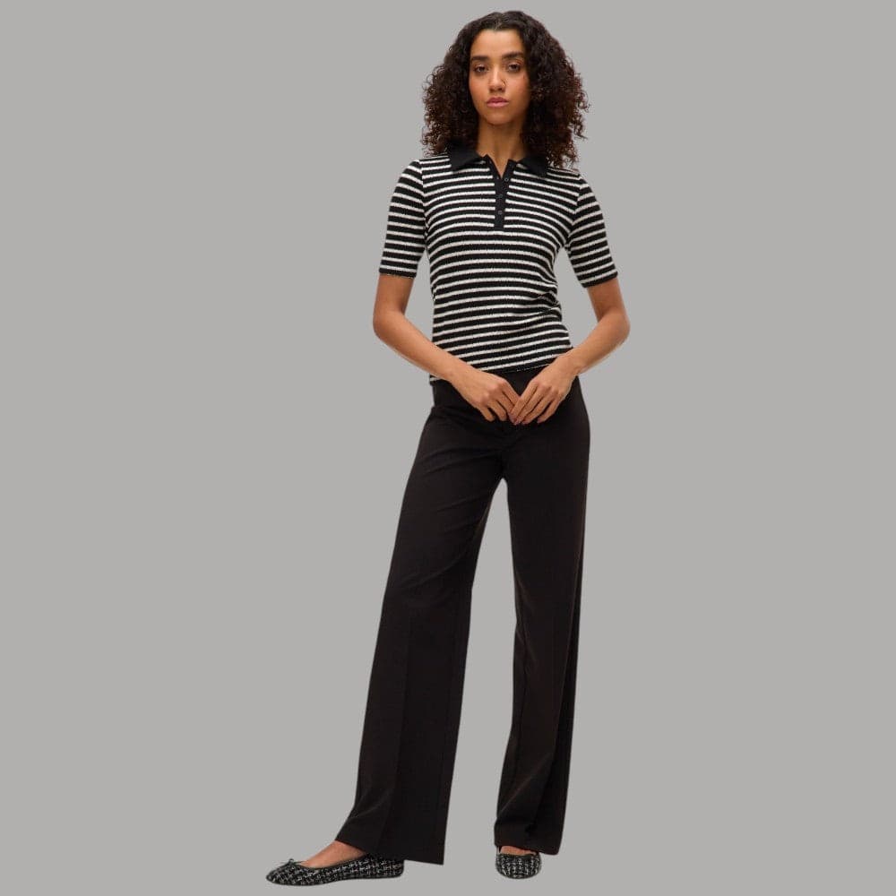 Pantaloni Vero Moda Texas straight fit a vita media con passanti - 1