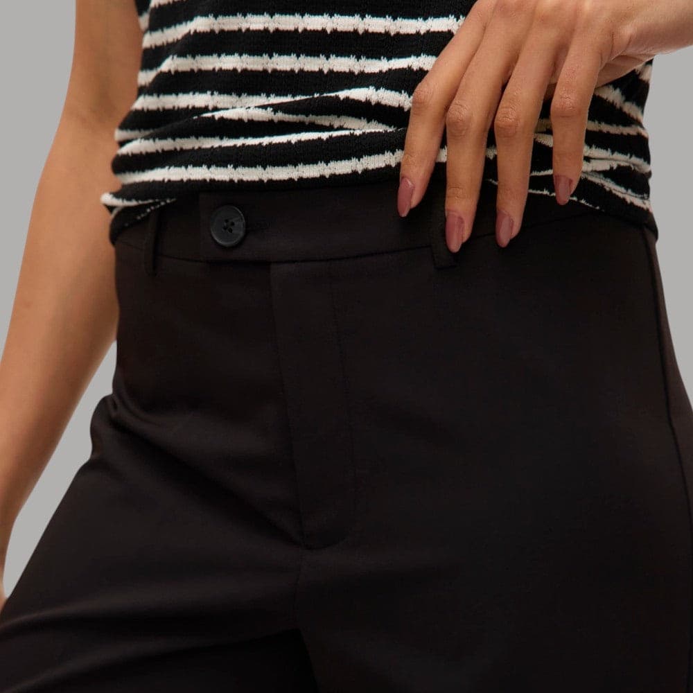 Pantaloni Vero Moda Texas straight fit a vita media con passanti - 4