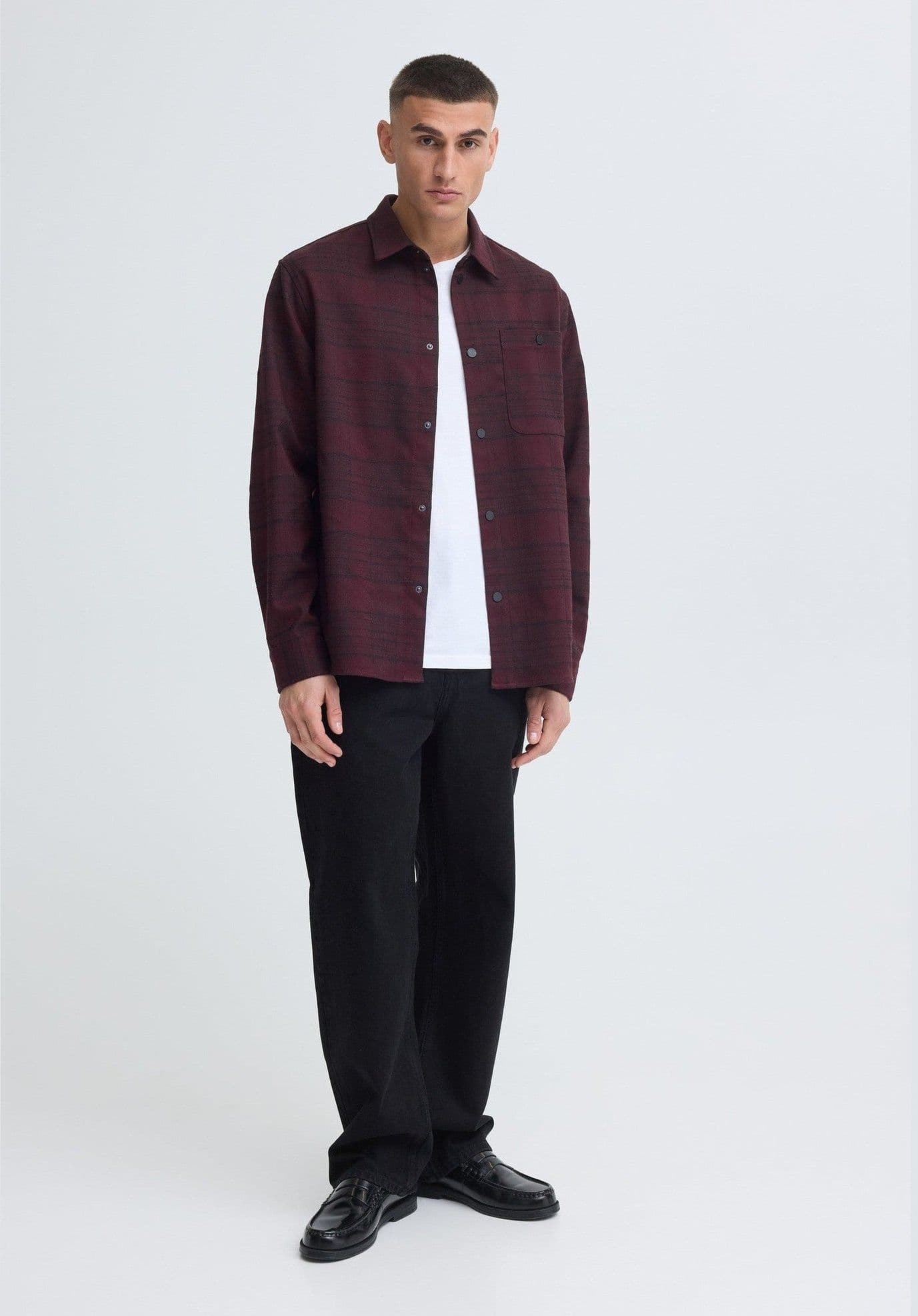 Camicia Solid Vornan Bordeaux - 4