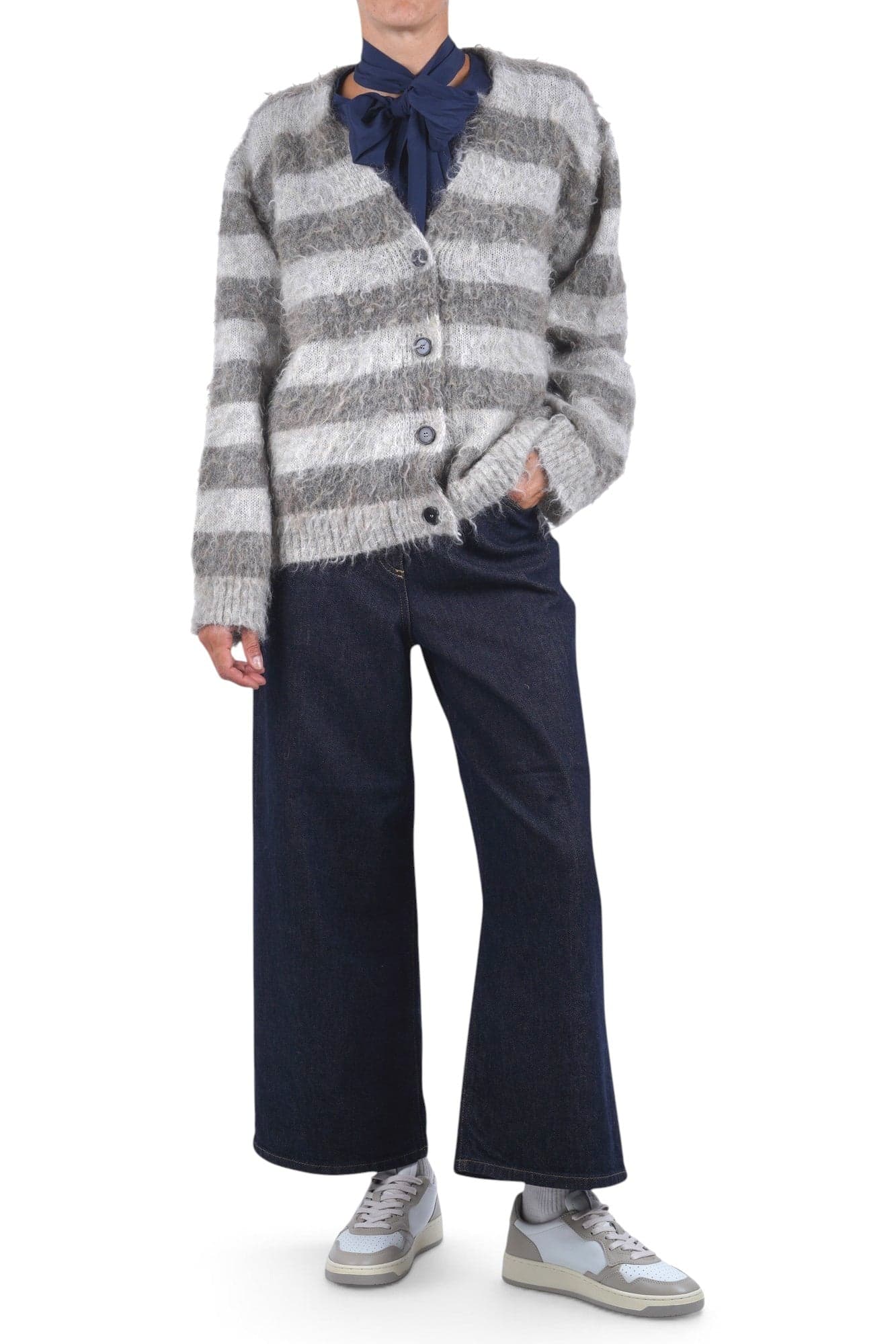 SOLOTRE Solotre - Cardigan - 480509 - Fantasia Tortora - 2