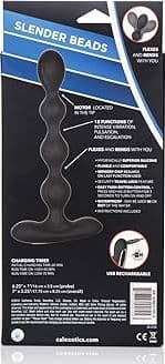 Plug anale Eclipse 16 cm flessibile a perle  12 funzioni silicone nero USB - 3