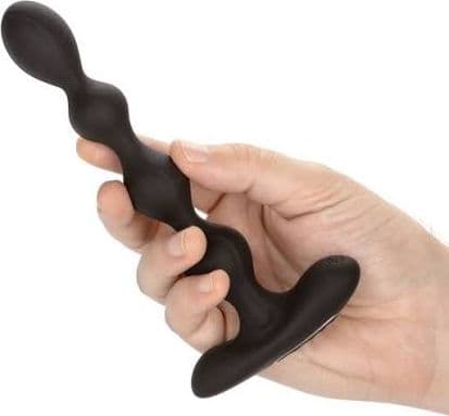Plug anale Eclipse 16 cm flessibile a perle  12 funzioni silicone nero USB - 4