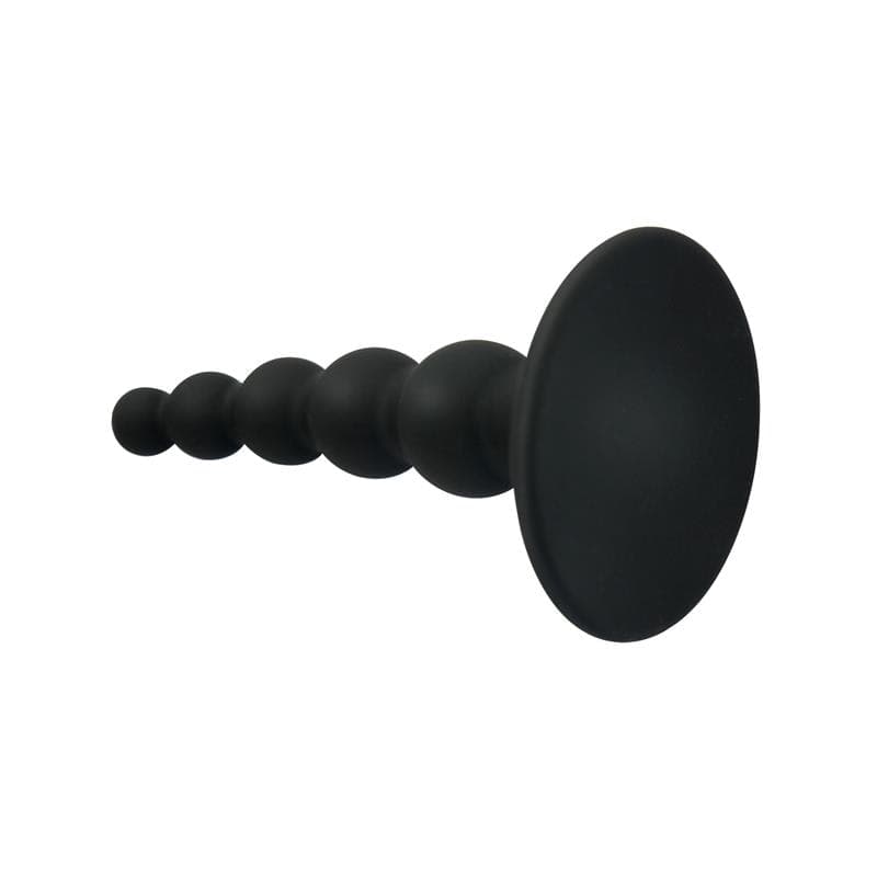 Plug anale Eluney a sfere progressive 9,2 cm flessibile nero in silicone Premium - 3