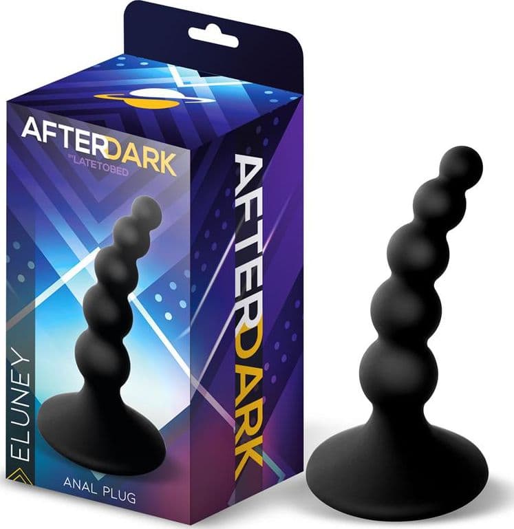 Plug anale Eluney a sfere progressive 9,2 cm flessibile nero in silicone Premium - 5