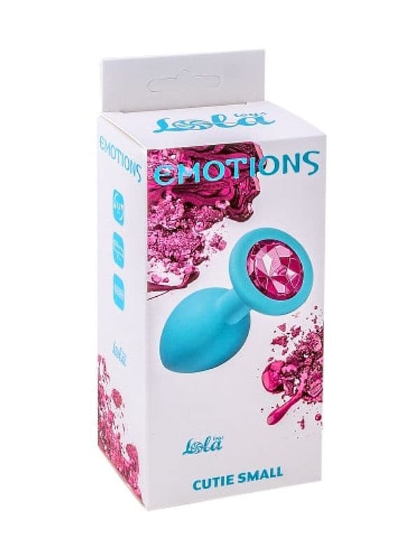 Plug anale indossabile  verde acqua con pietra Rosa Lola Emotions silicone 7 cm - 5