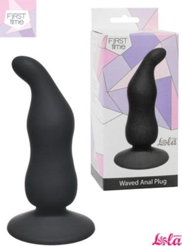 Plug anale Waved ondulato stimolante prostatico nero 11 cm circa x 3,1 cm - 5