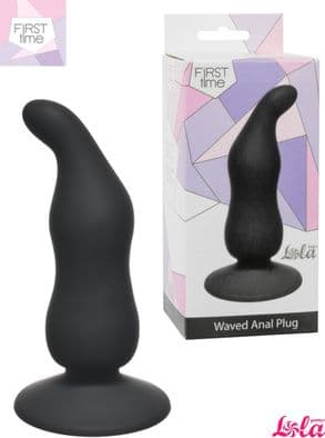 Plug anale Waved ondulato stimolante prostatico nero 11 cm circa x 3,1 cm - 3