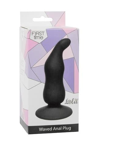 Plug anale Waved ondulato stimolante prostatico nero 11 cm circa x 3,1 cm - 4