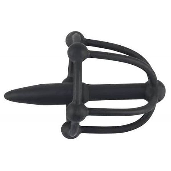 You2Toys Penis Plug Glans Cage Dilatatore Uretrale Silicone Nero 5,7 cm - 6