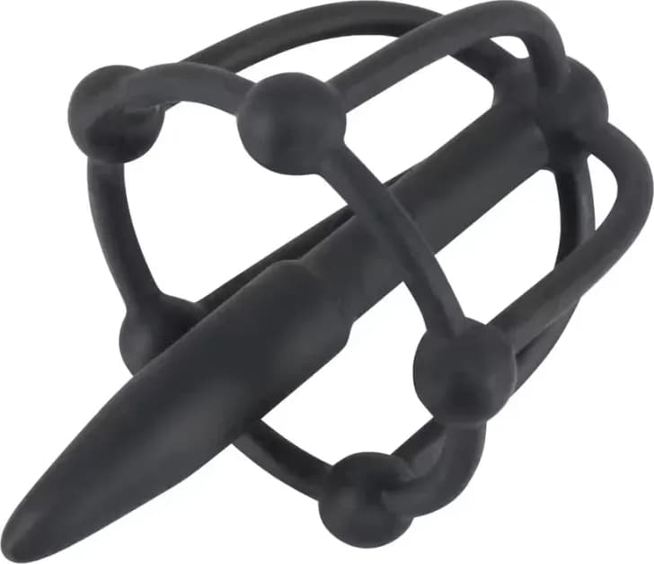 You2Toys Penis Plug Glans Cage Dilatatore Uretrale Silicone Nero 5,7 cm - 7