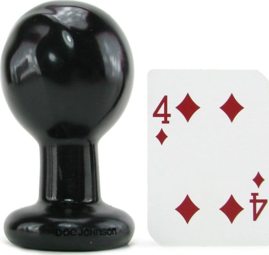 Doc Johnson Round Butt Plug Small Nero PVC 9 cm circa  USA plug anale a palla - 3