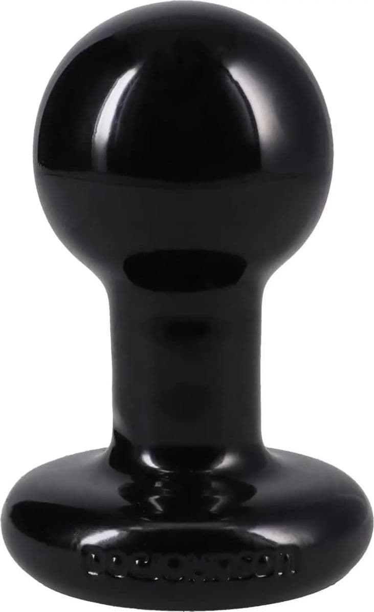 Doc Johnson Round Butt Plug Medium Nero PVC 10,8 cm cm circa USA plug anale a sfera - 5