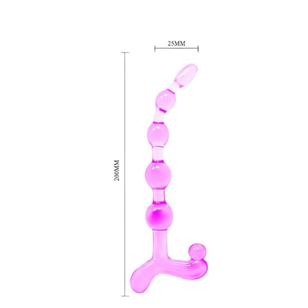 Plug anale 20 CM progressivo sonda flessibile stimolante rosa Bendy Twist ano - 2