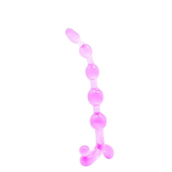 Plug anale 20 CM progressivo sonda flessibile stimolante rosa Bendy Twist ano - 3