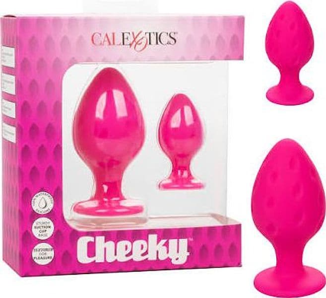 Plug anali set 2 testurizzati Cheeky rosa silicone stimolatori  small e large - 6