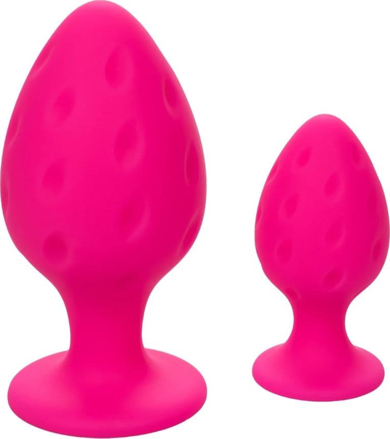 Plug anali set 2 testurizzati Cheeky rosa silicone stimolatori  small e large - 3