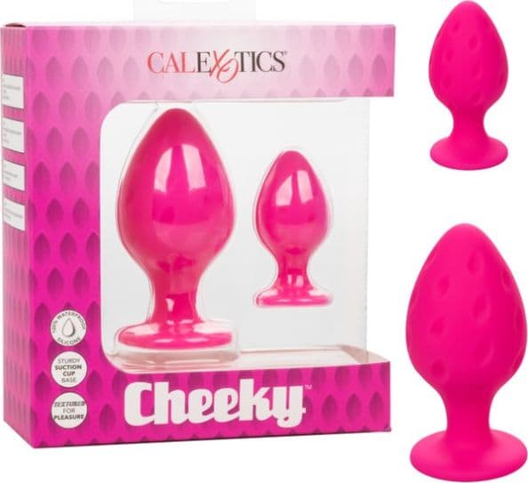 Plug anali set 2 testurizzati Cheeky rosa silicone stimolatori  small e large - 5