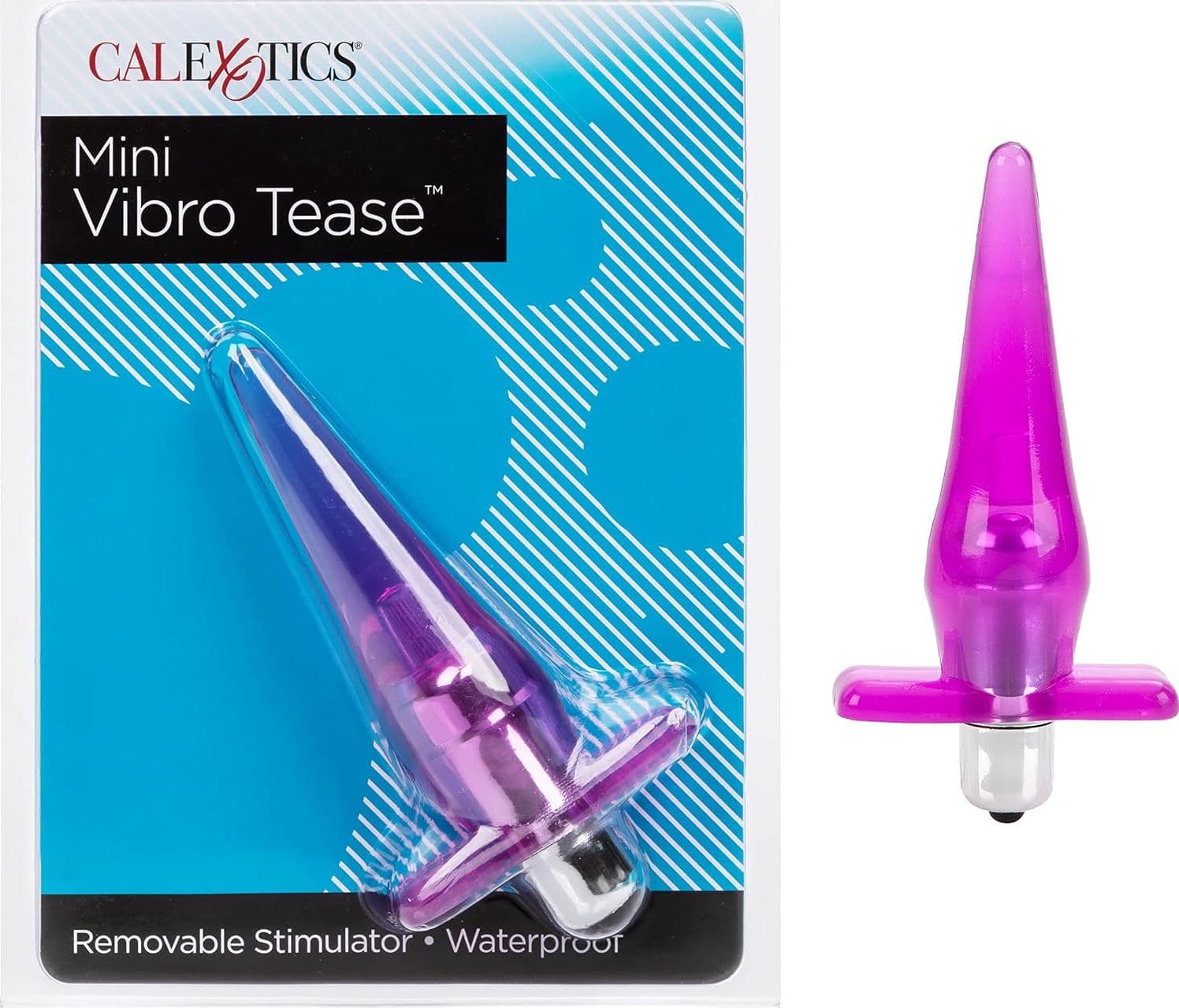 Plug anale vibrante 12 / 10 cm viola Vibro Tease waterproof vibrazioni 10 x USB - 8