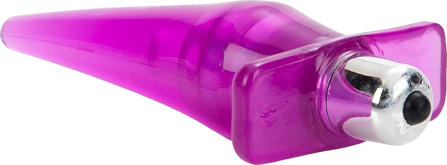 Plug anale vibrante 12 / 10 cm viola Vibro Tease waterproof vibrazioni 10 x USB - 3