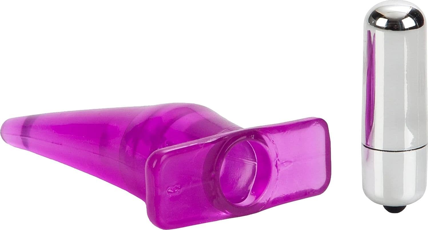 Plug anale vibrante 12 / 10 cm viola Vibro Tease waterproof vibrazioni 10 x USB - 6