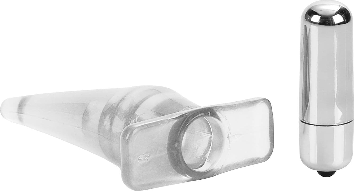 Plug anale vibrante 12 / 10 cm trasparente Tease waterproof vibrazioni 10 x USB - 3