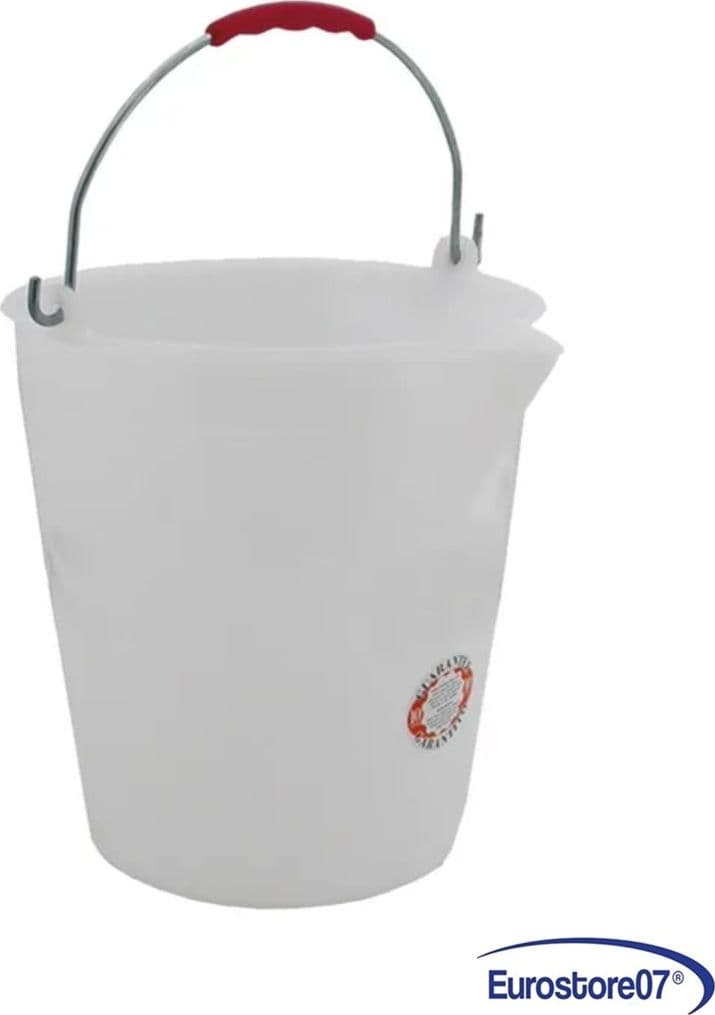 Secchio in plastica con becco manico in metallo lt. 12 tacche interne ogni litro