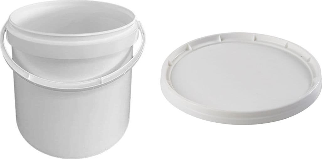Secchio plastico tronco conico Lt. 14 - Ø 27 x h.29 cm + coperchio per alimenti. - 4
