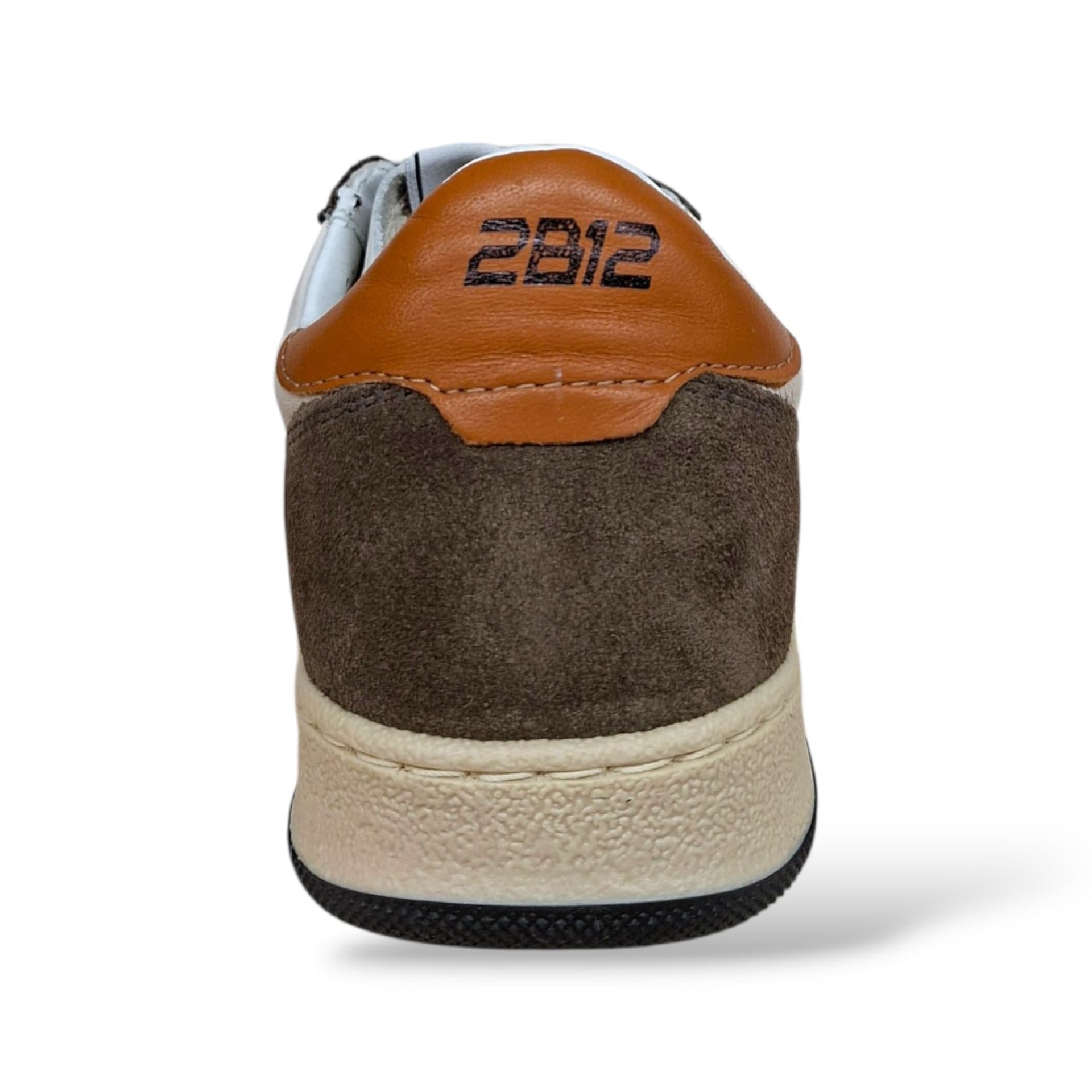 2B12 Play Junior Sneakers Bambini Ragazzi Marrone Arancione Nero Bianco | Taglia 35-39 | Pelle Suede Lacci | Scarpetteria Gica - 3