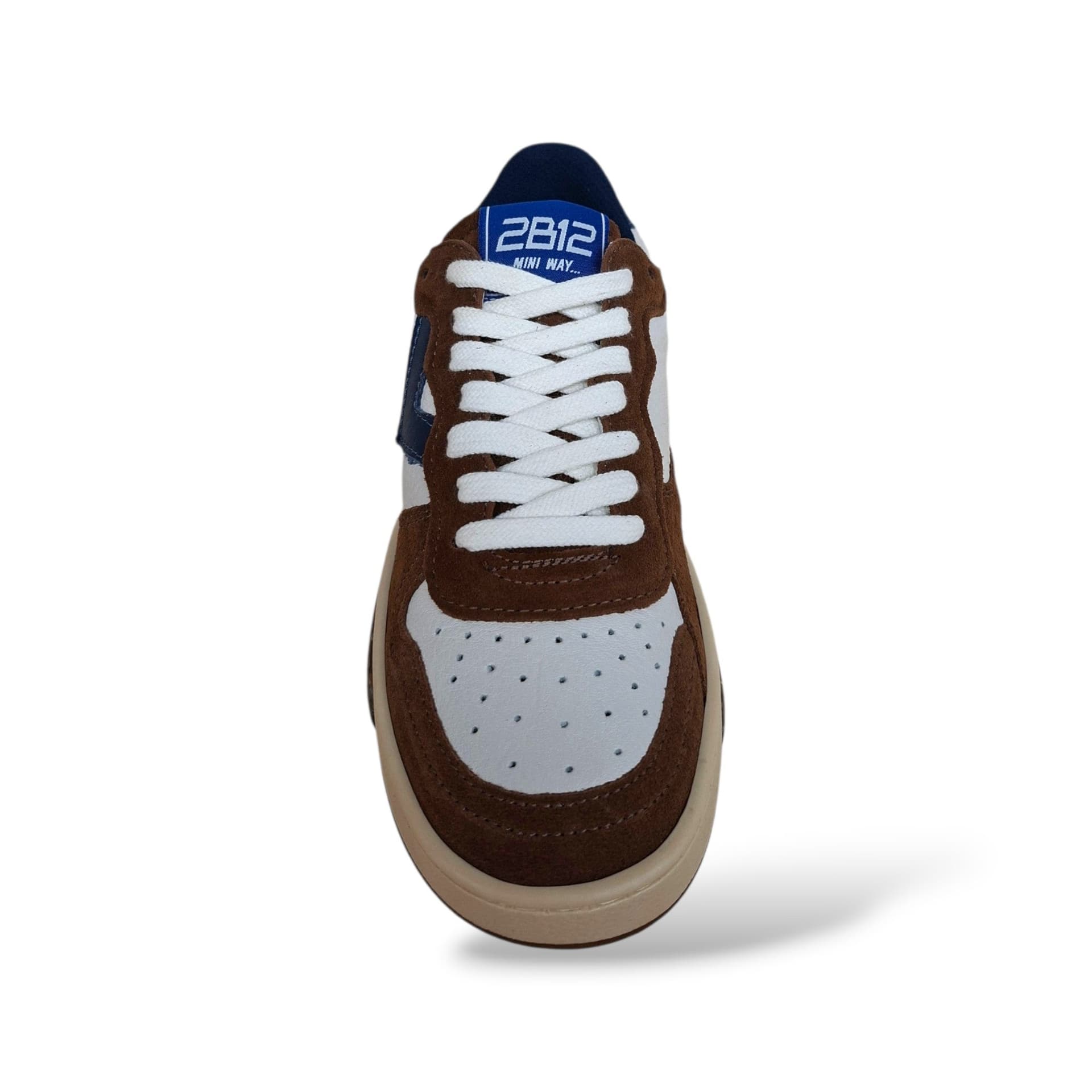 2B12 Hyper Sneakers Bambini Ragazzi Blue Marrone Bianco | Taglia 35-39 | Pelle Suede Lacci | Scarpetteria Gica - 4