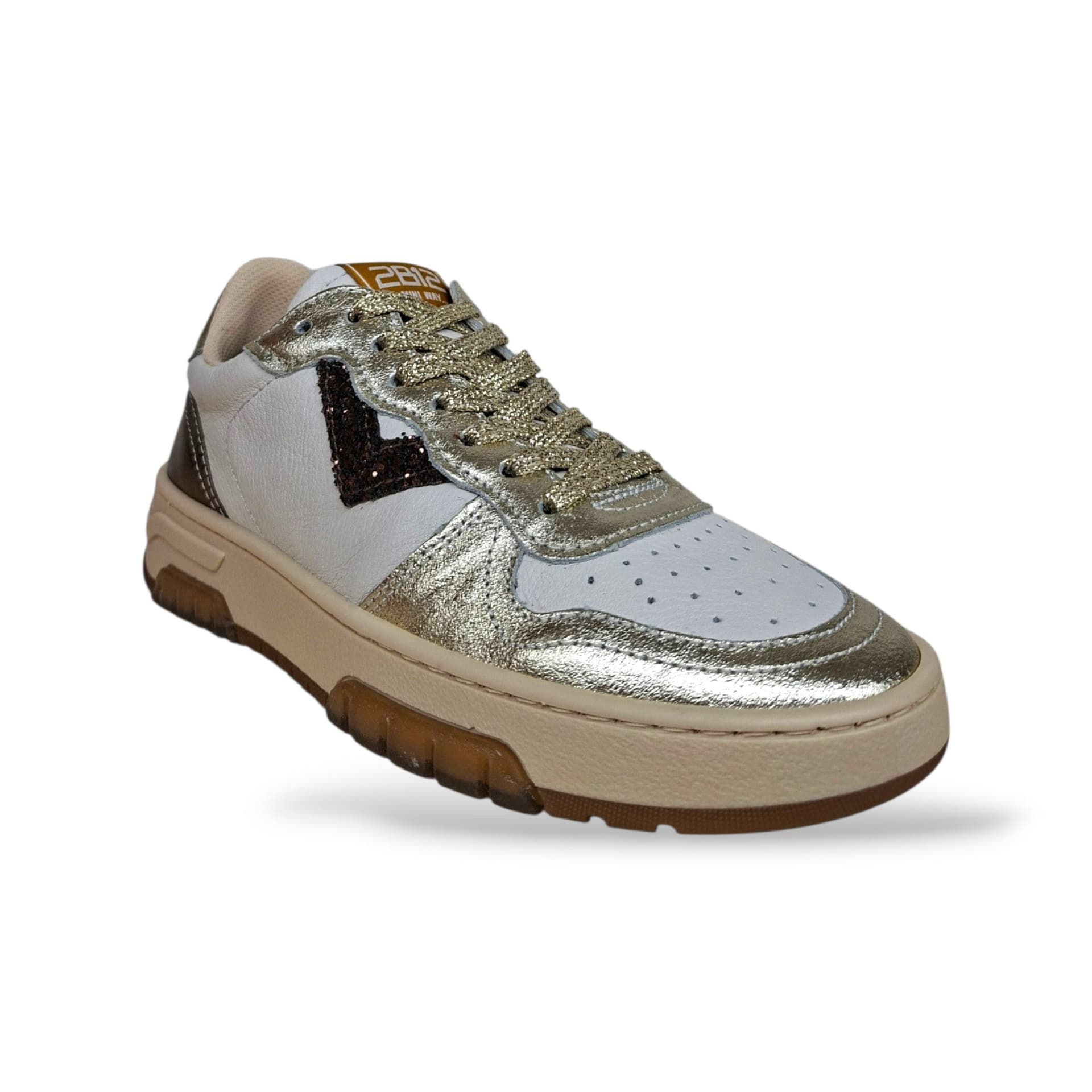 2B12 Hyper Junior Sneakers Bambine Ragazze Bronzo Platino Bianco | Taglia 35-39 | Pelle Lacci | Made in Italy | Scarpetteria Gica - 2