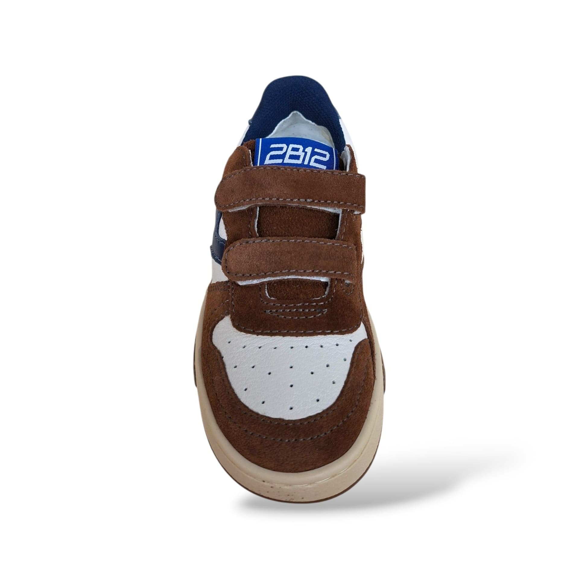 2B12 Hyper Sneakers Bambini Ragazzi Blue Marrone Bianco | Taglia 22-34 | Pelle Suede Velcro | Made in Italy | Scarpetteria Gica - 4