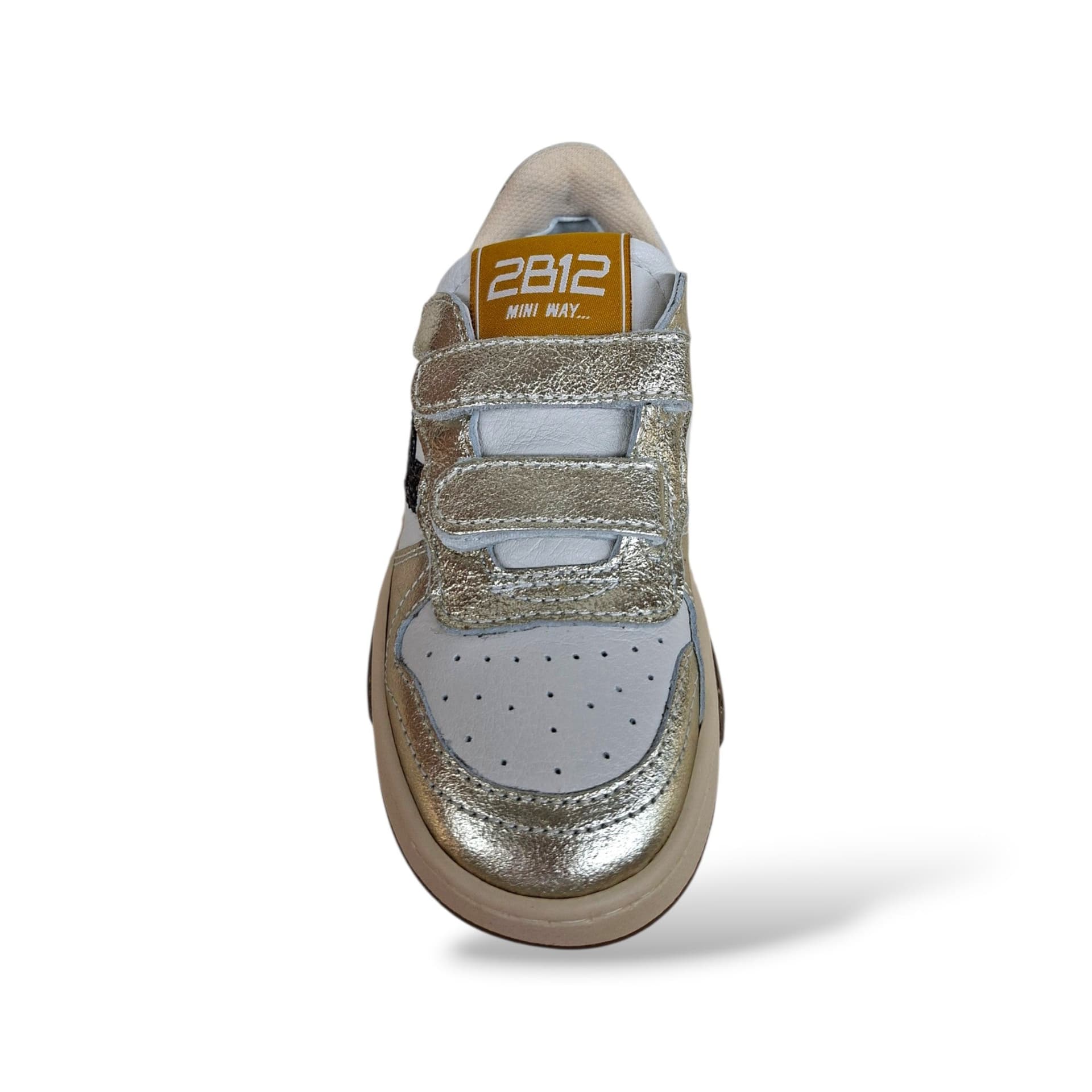 2B12 Hyper Sneakers Bambine Ragazze Bronzo Platino Bianco | Taglia 22-34 | Pelle Velcro | Made in Italy | Scarpetteria Gica - 4