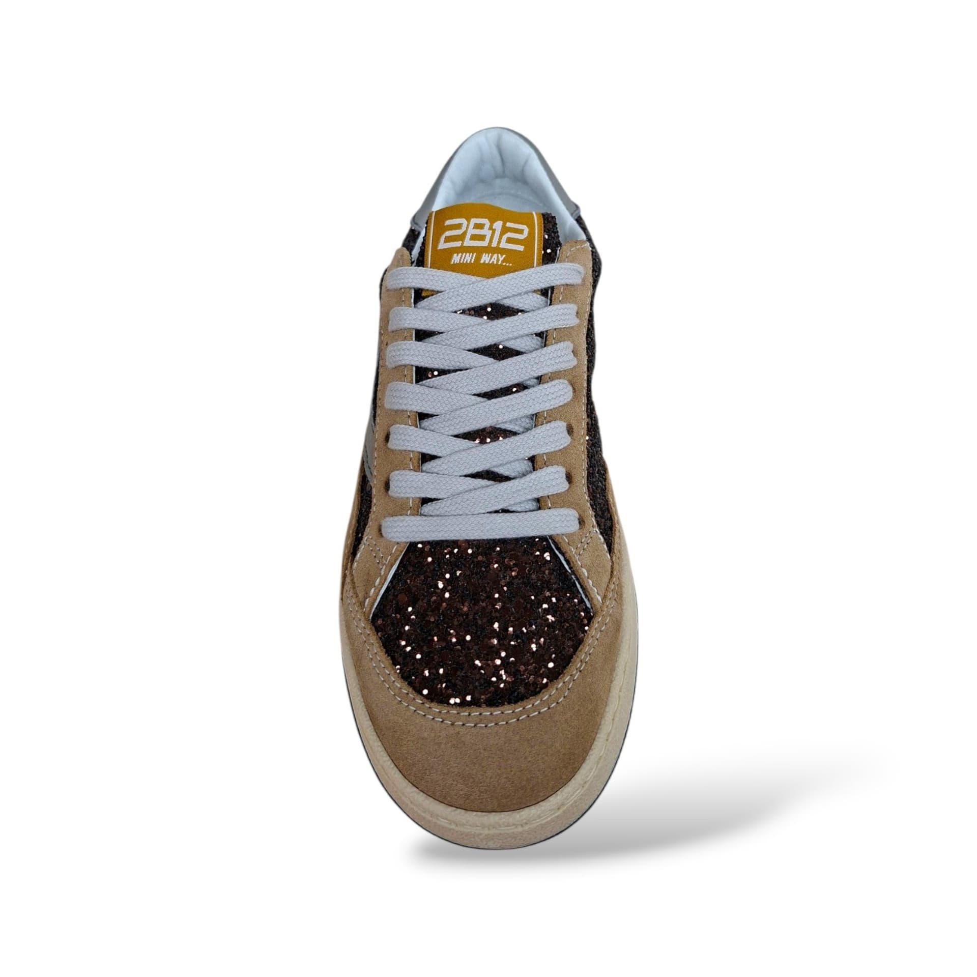 2B12 Play Sneakers Bambine Ragazze Camel Marrone | Taglia 35-39 | Pelle Suede Lacci | Made in Italy | Scarpetteria Gica - 4