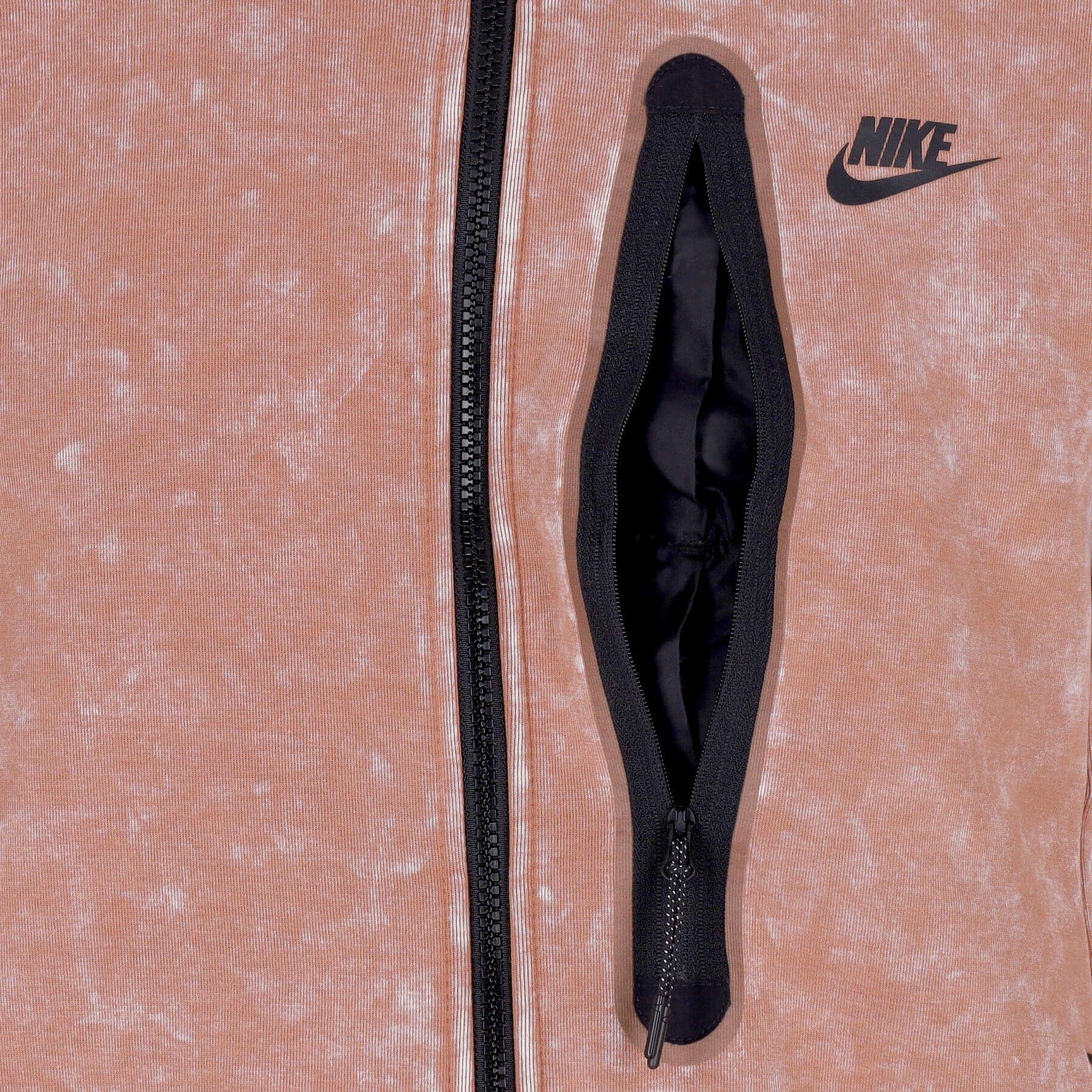 Nike Felpa Leggera Cappuccio Zip Uomo Sportswear Tech Fleece Wash Full-zip Hoodie Mineral Clay/black - 3