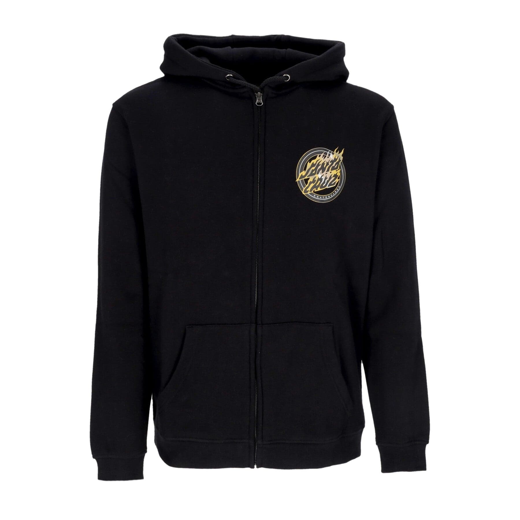 SANTA CRUZ Felpa Cappuccio Zip Uomo Holo Flamed Dot Zip Hood Black - 2