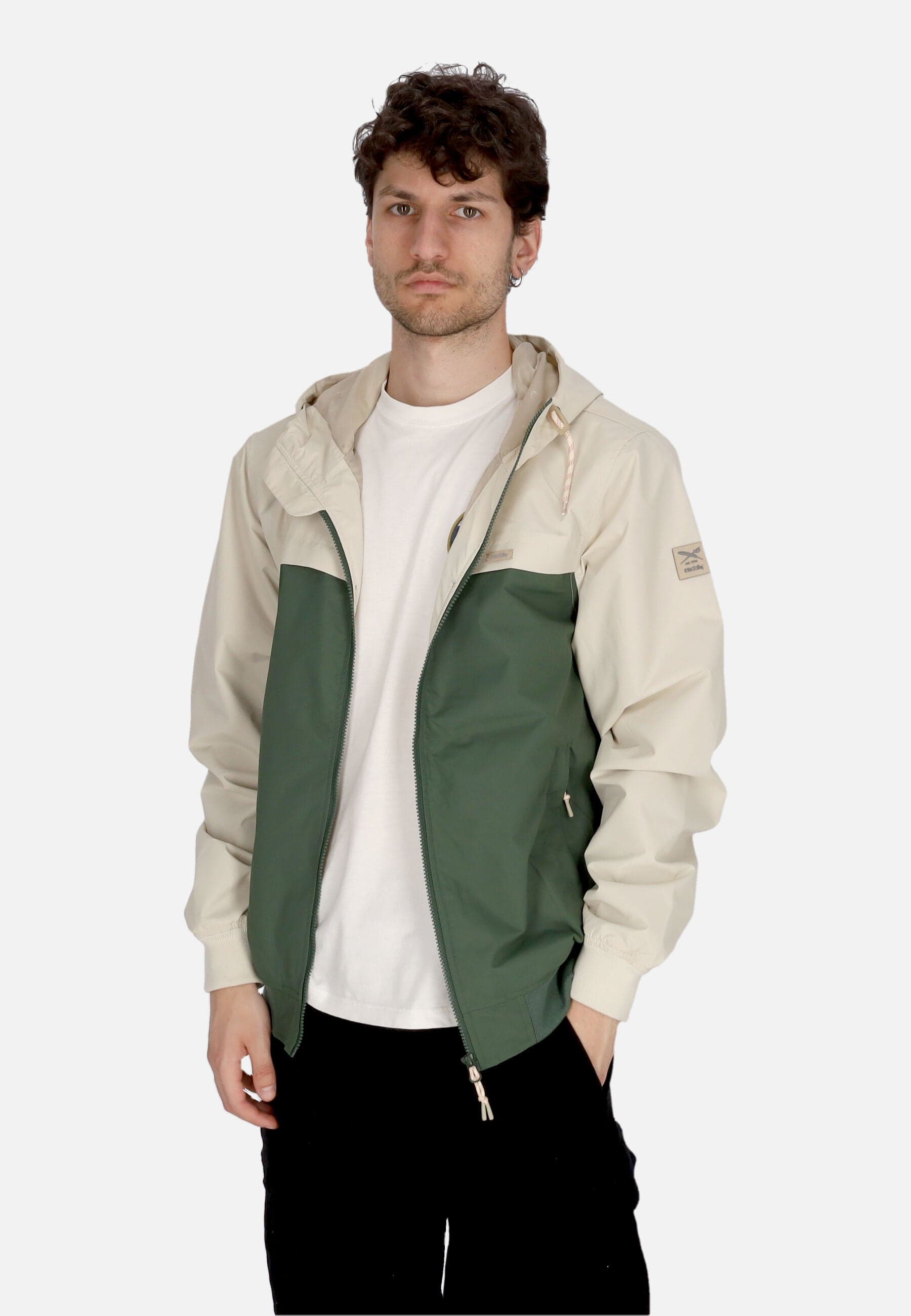 IRIEDAILY Giacca a Vento Uomo Achterdeck Jacket Beige/green - 3