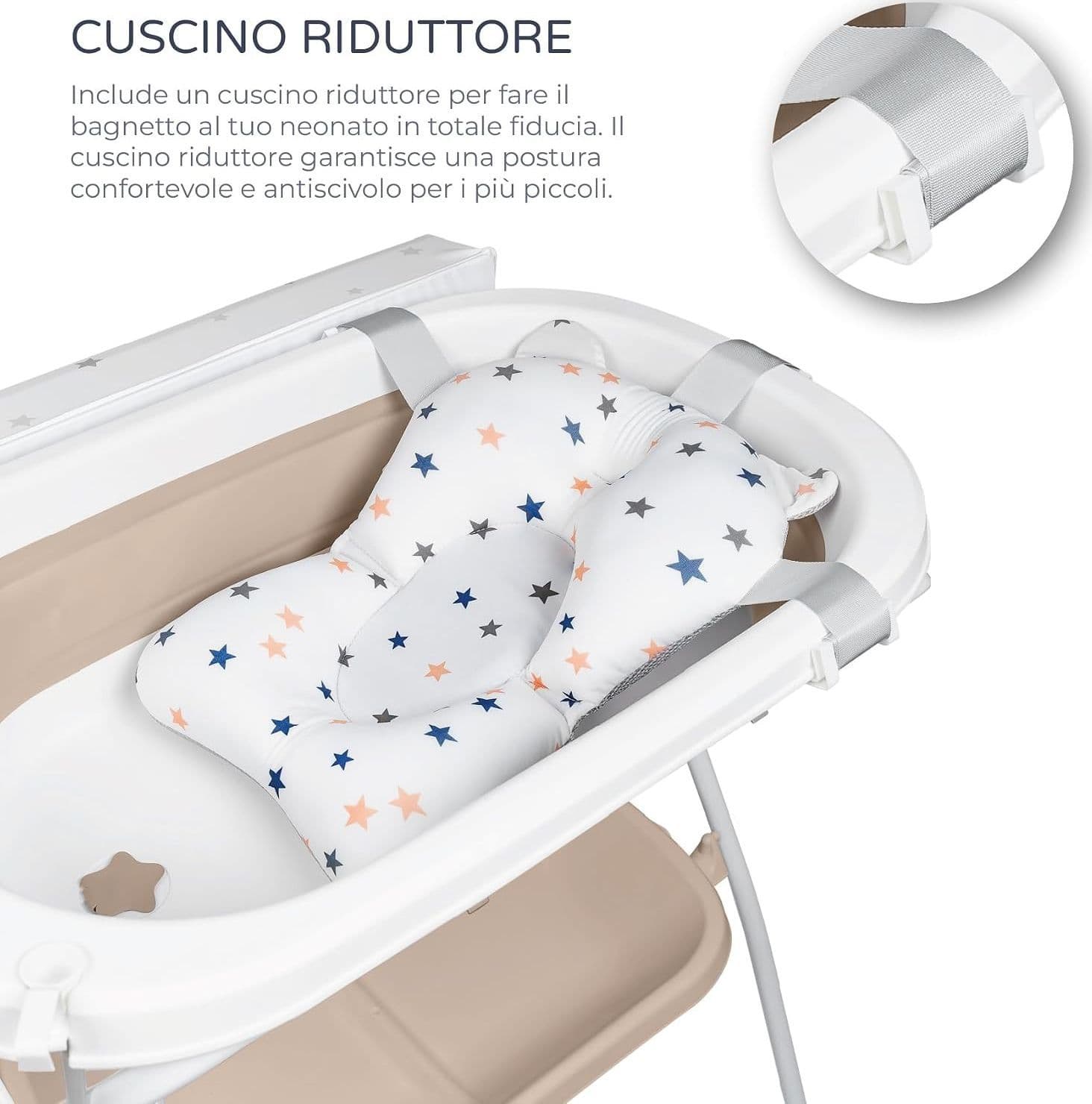Ms BabyWorld - Bagnetto con Fasciatoio ZOE Beige - 5