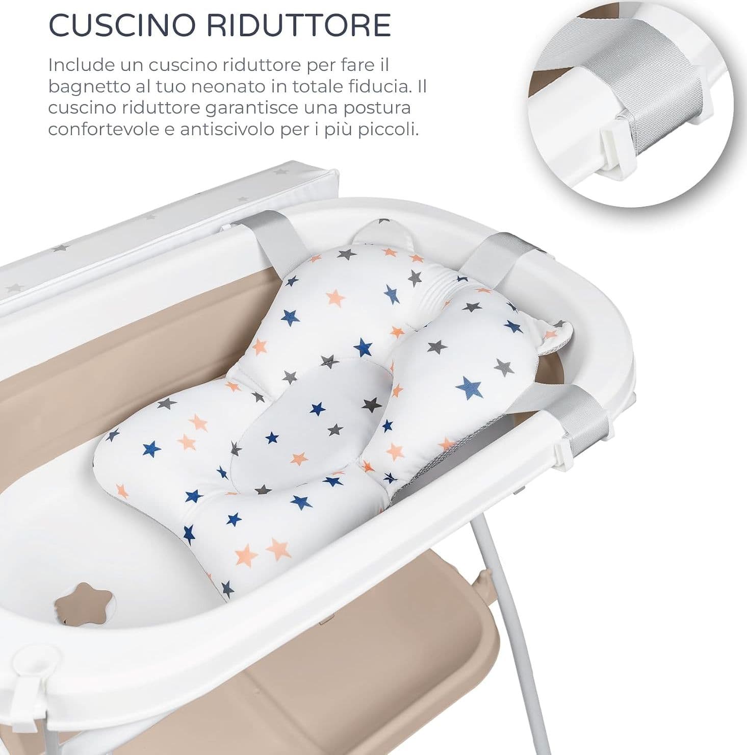 Ms BabyWorld - Bagnetto con Fasciatoio ZOE Beige - 5