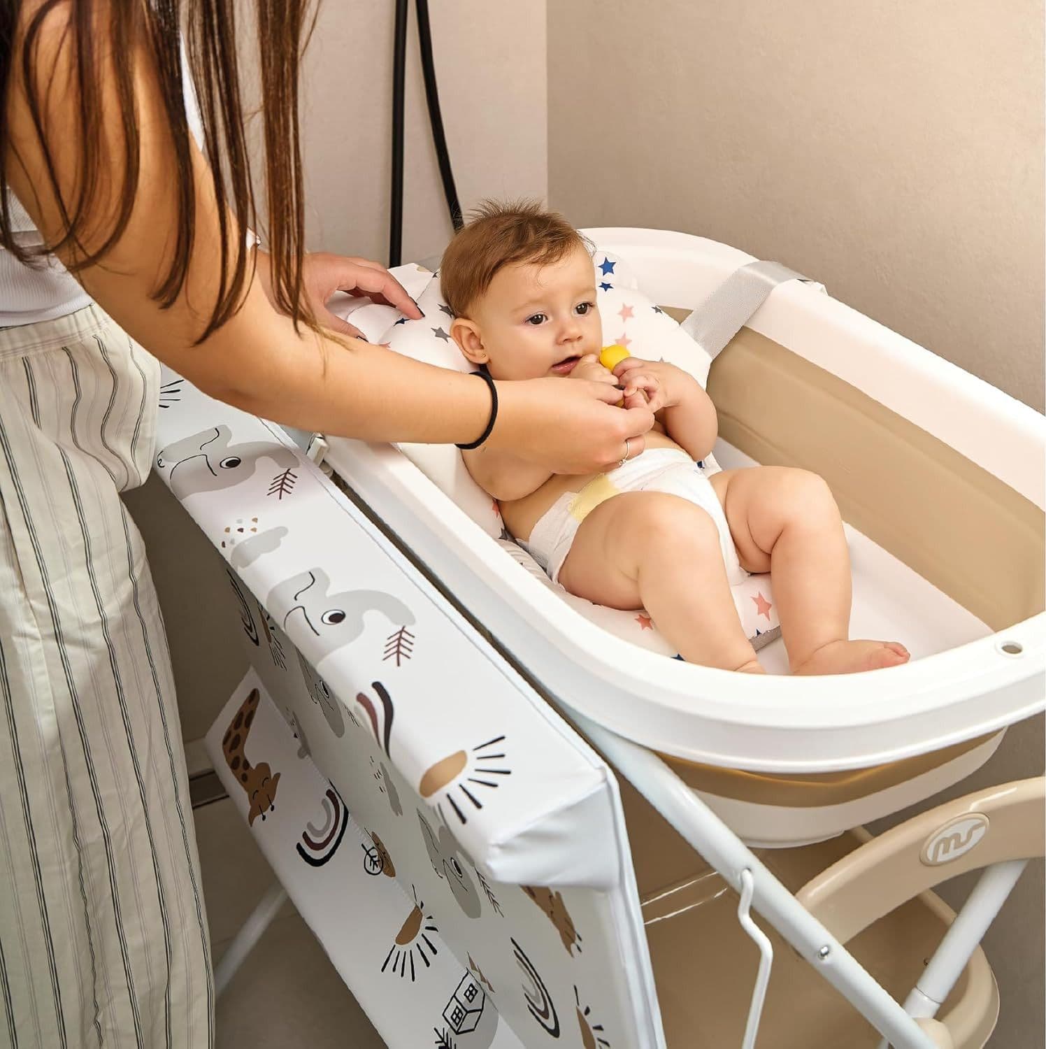 Ms BabyWorld - Bagnetto con Fasciatoio ZOE Beige - 8