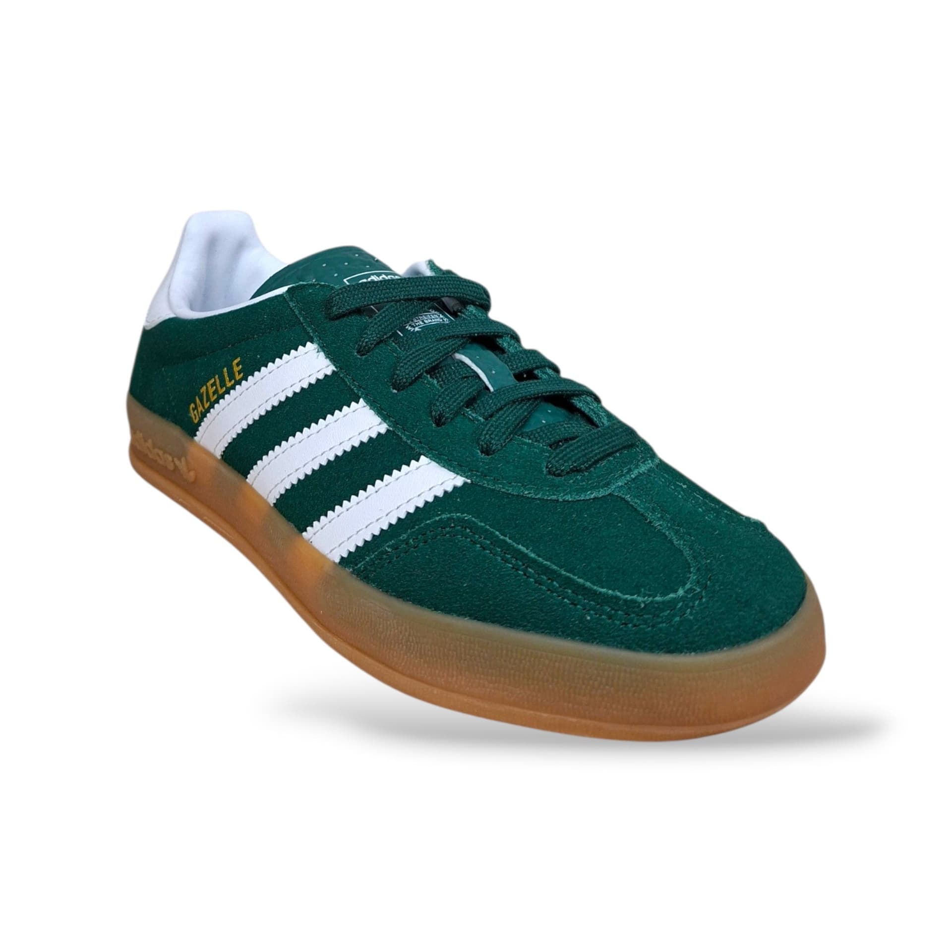 Adidas Gazelle Indoor Sneakers Bambini Ragazzi Verdone Bianco Camel | Taglia 36-40 | Suede Lacci | Scarpetteria Gica - 2