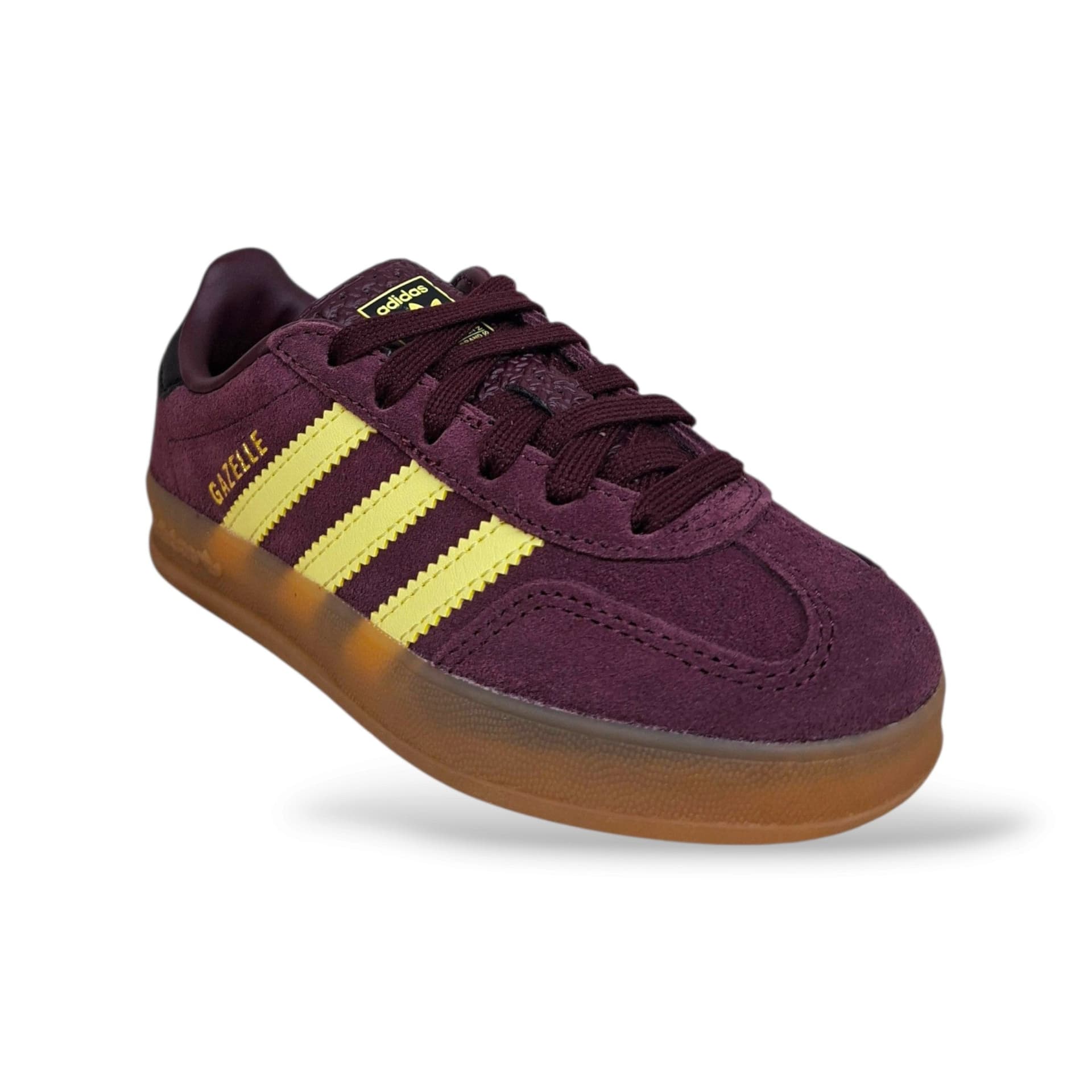 adidas Originals Gazelle Indoor – Sneakers bambina in suede viola, giallo e camel - 7