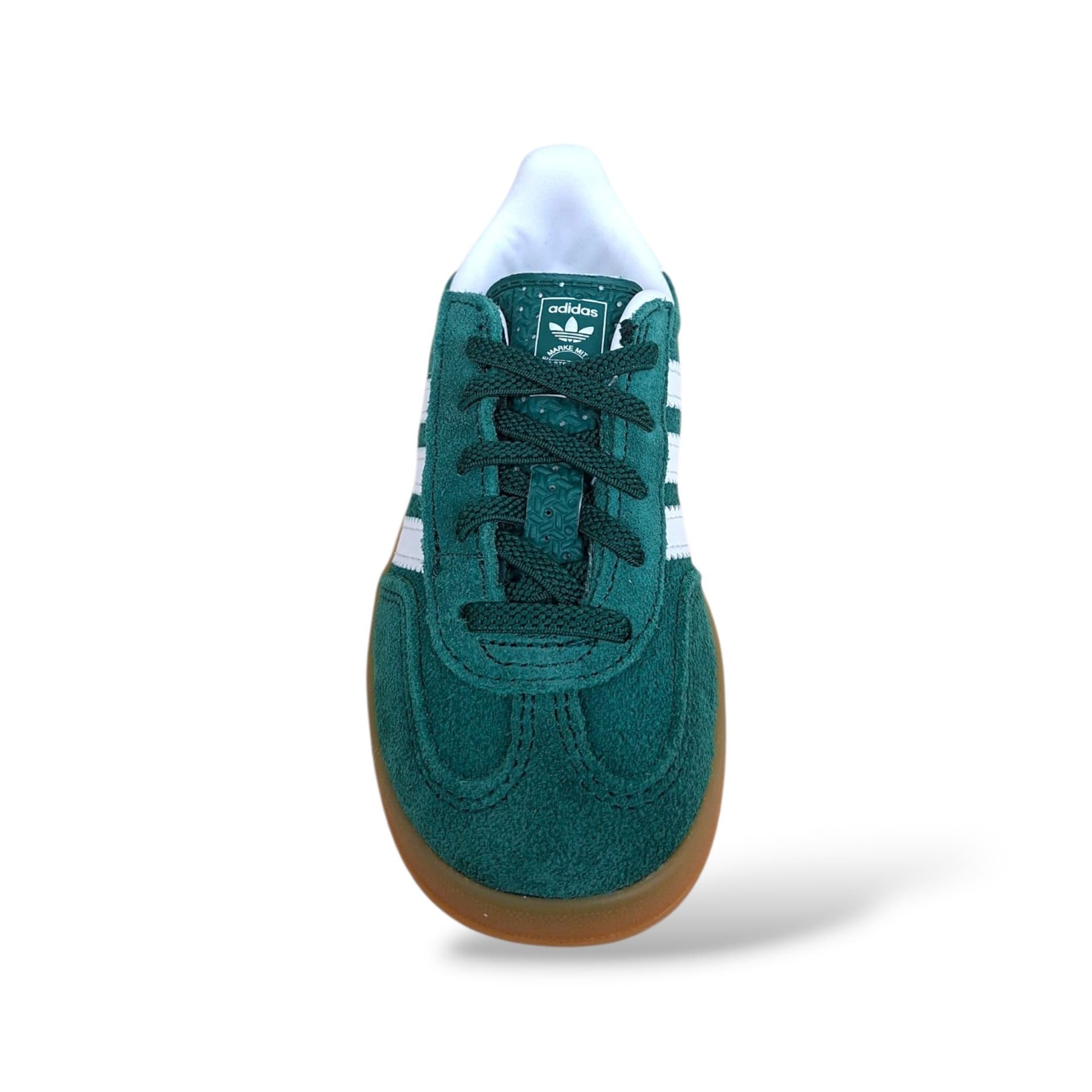 Adidas Gazelle Indoor Sneakers Bambini Verdone Bianco Camel | Taglia 22-27 | Suede Velcro | Scarpetteria Gica - 4