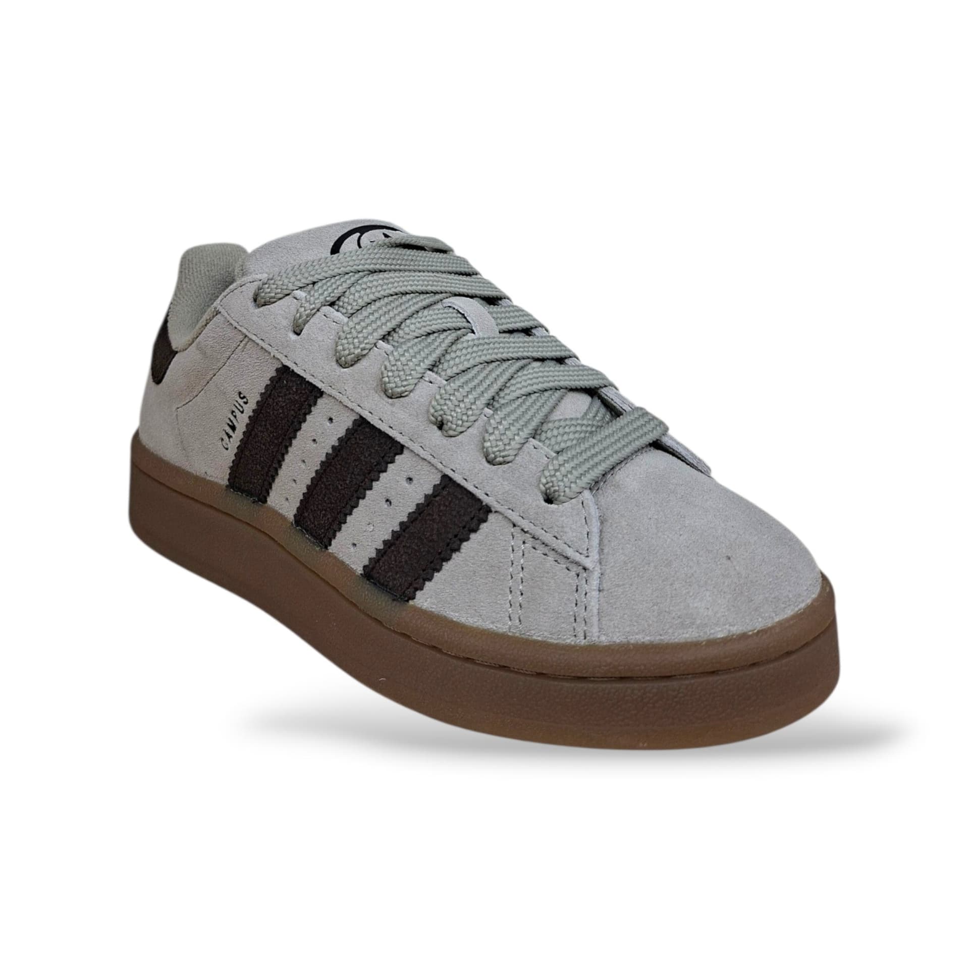 Adidas Campus Originals Sneakers Bambini Ragazzi Grigio Marrone Camel | Taglia 28-38 | Suede Lacci | Scarpetteria Gica - 2