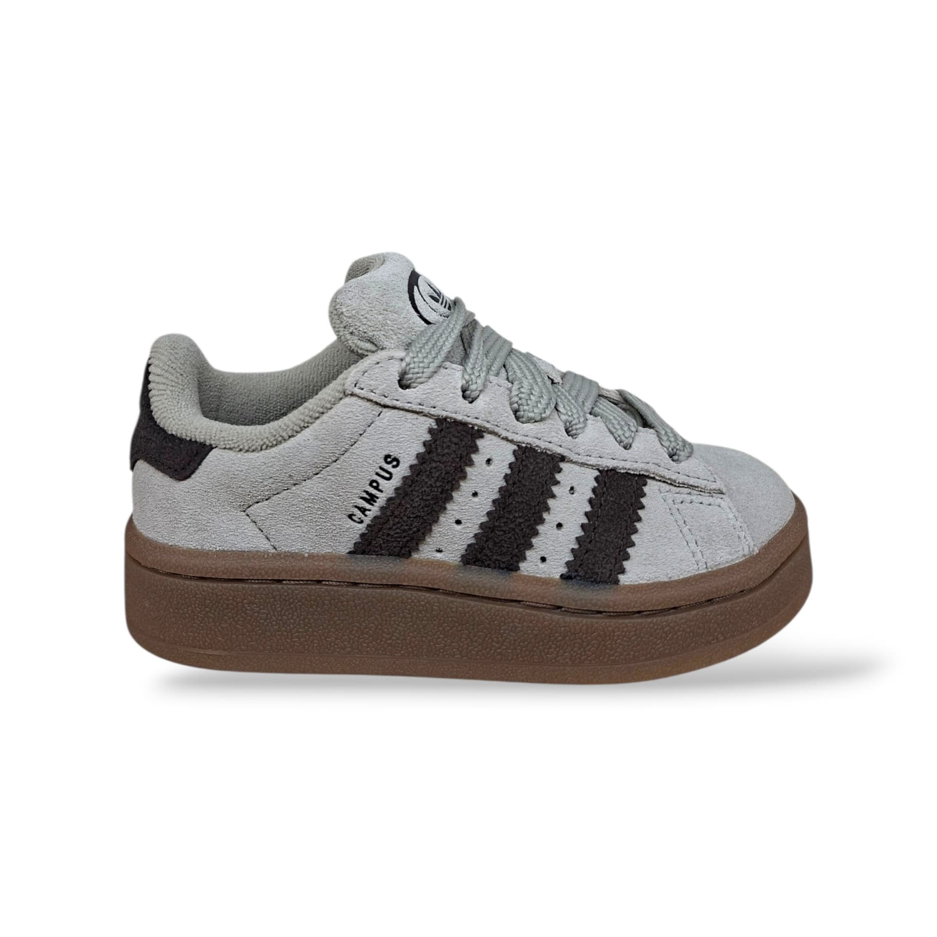 Adidas Campus Originals Sneakers Bambini Ragazzi Grigio Marrone Camel | Taglia 28-38 | Suede Lacci | Scarpetteria Gica - 6